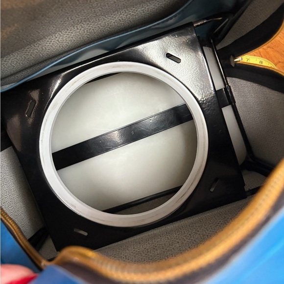 Vintage 80s Blue Bowling Bag Vinyl Tote with Ball Holder, Retro Bowling Bag - Picture 10 of 17